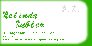 melinda kubler business card