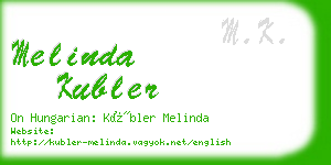 melinda kubler business card